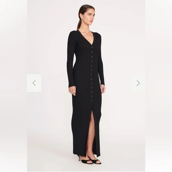 knee length dresses for ladies Staud Ilana Dress Black main image 1